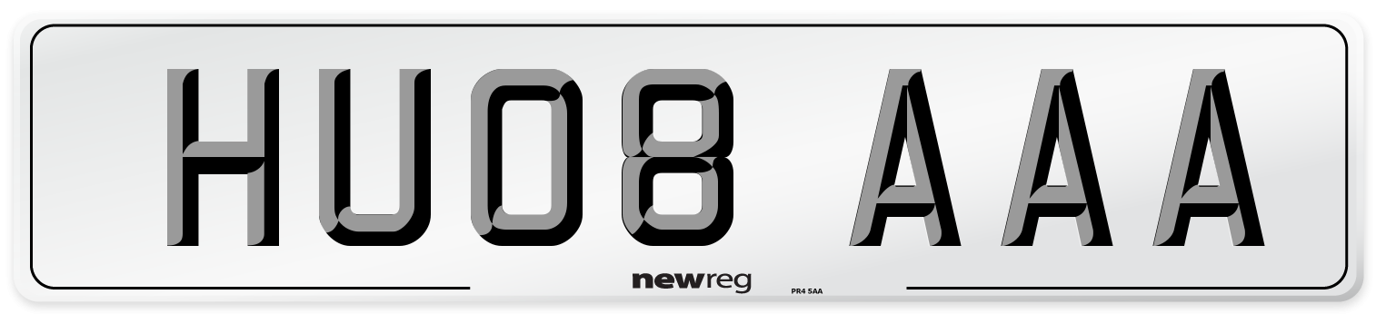 HU08 AAA Number Plate from New Reg